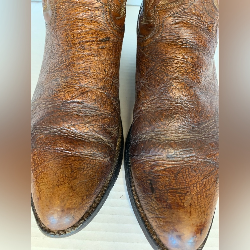 Vintage Justin Brown Leather Western Cowboy Boots Size 8D Rodeo - Picture 5 of 16